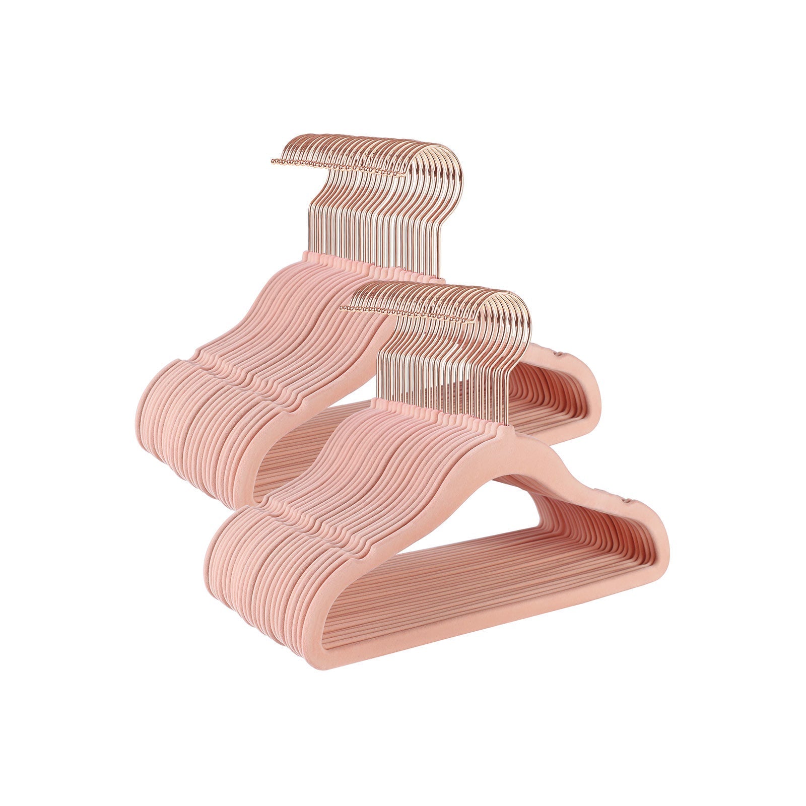 Kinderbekleidungsbügel - Velvet - Anti -Slip - Rosé Gold - 50 Set von 50