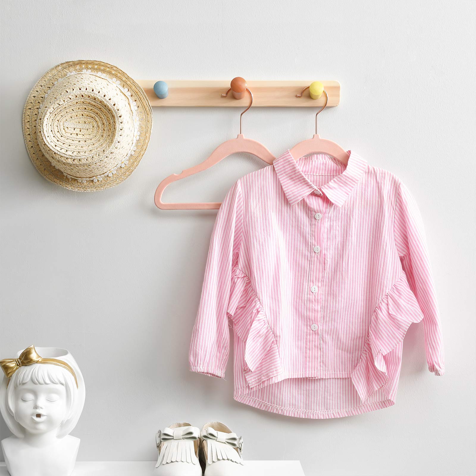 Kinderbekleidungsbügel - Velvet - Anti -Slip - Rosé Gold - 50 Set von 50