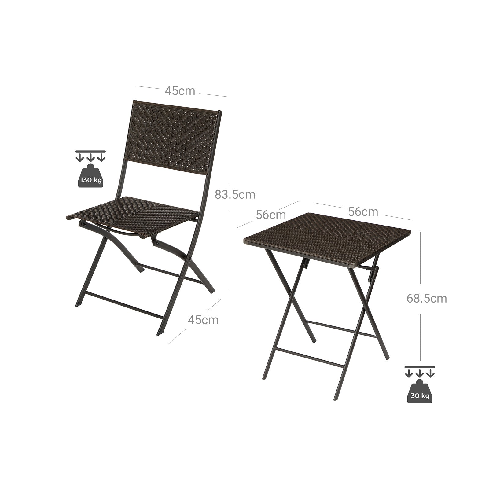 Gartenmöbelset - Kaffeebraun