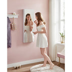 Hanging Schmuckschrank - Schmuckschrank - Wandschrank - mit LED -Beleuchtung - Weiß