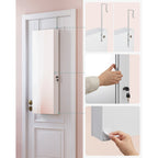 Hanging Schmuckschrank - Schmuckschrank - Wandschrank - mit LED -Beleuchtung - Weiß