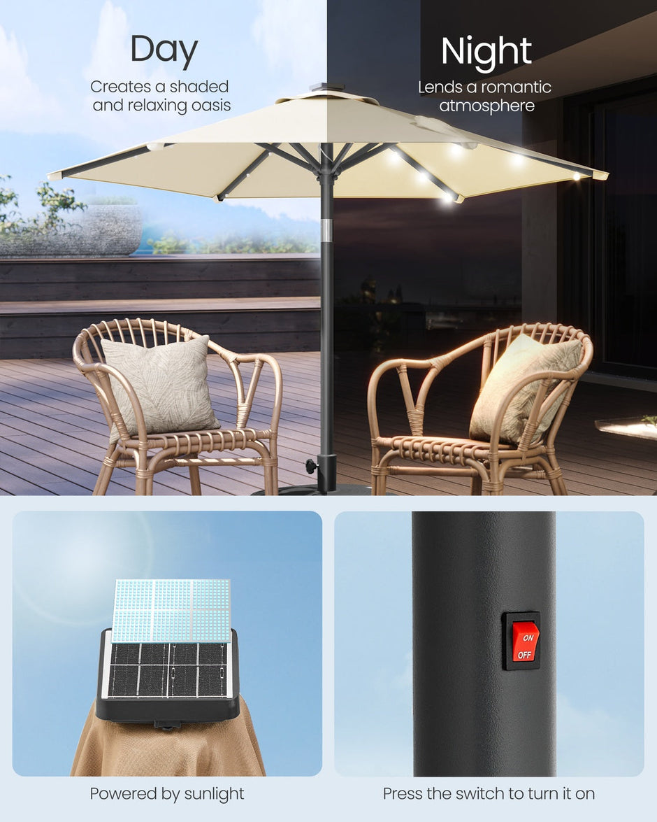 Garden Parasol Umbrella - Steel Frame and Polyester