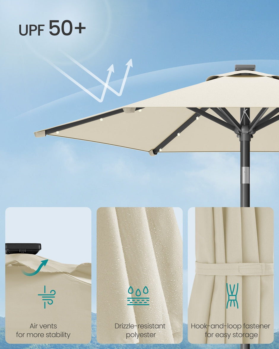 Garden Parasol Umbrella - Steel Frame and Polyester