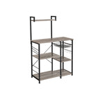 Küchenschrank - Bäckerei Rack - Mikrowellenregal mit Kräuterregal - Vintage Grey/Schwarz