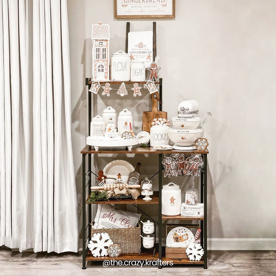 Küchenständer - mit Metallkorb - braun