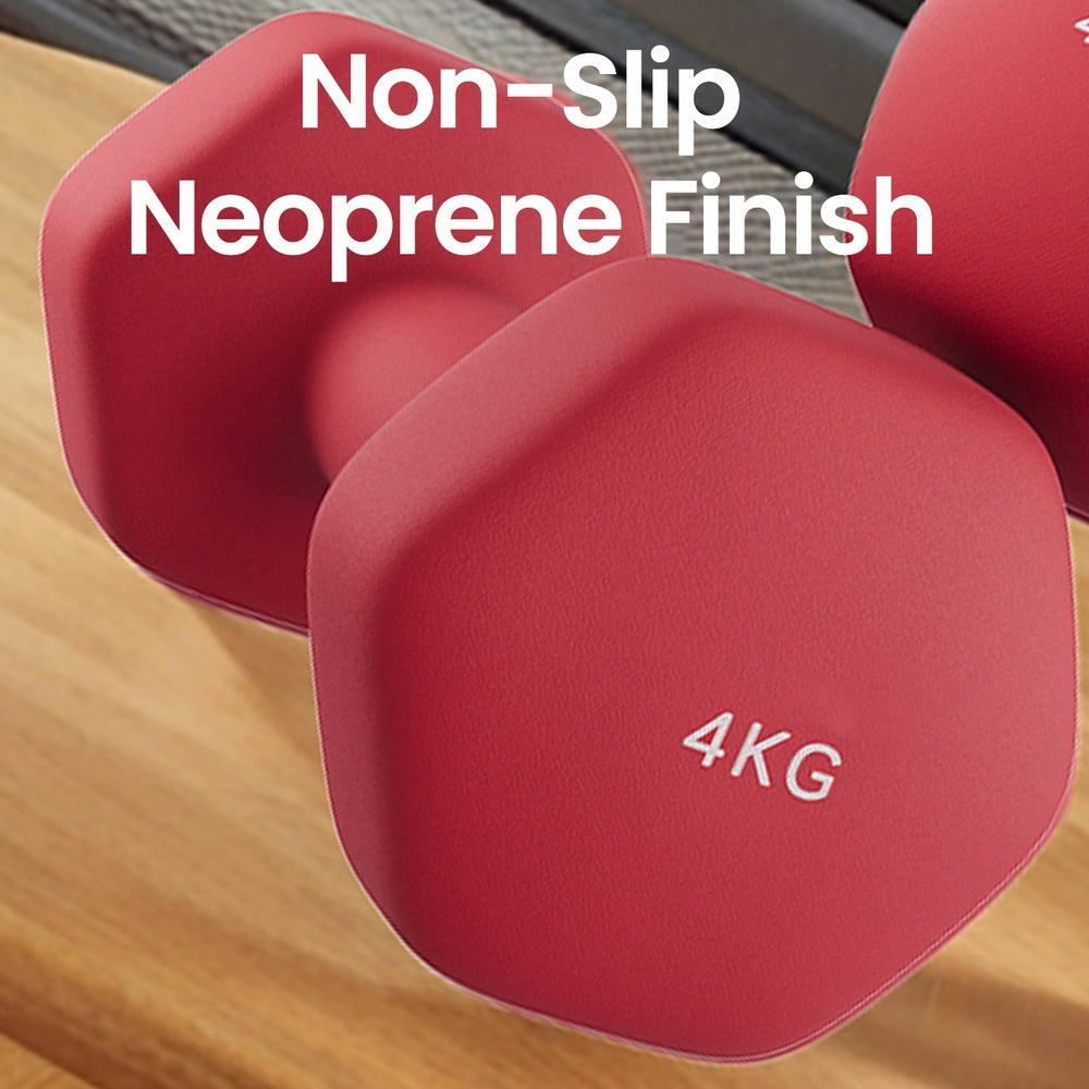 Set of 2 Dumbbells - Cast Iron and Neoprene Coating