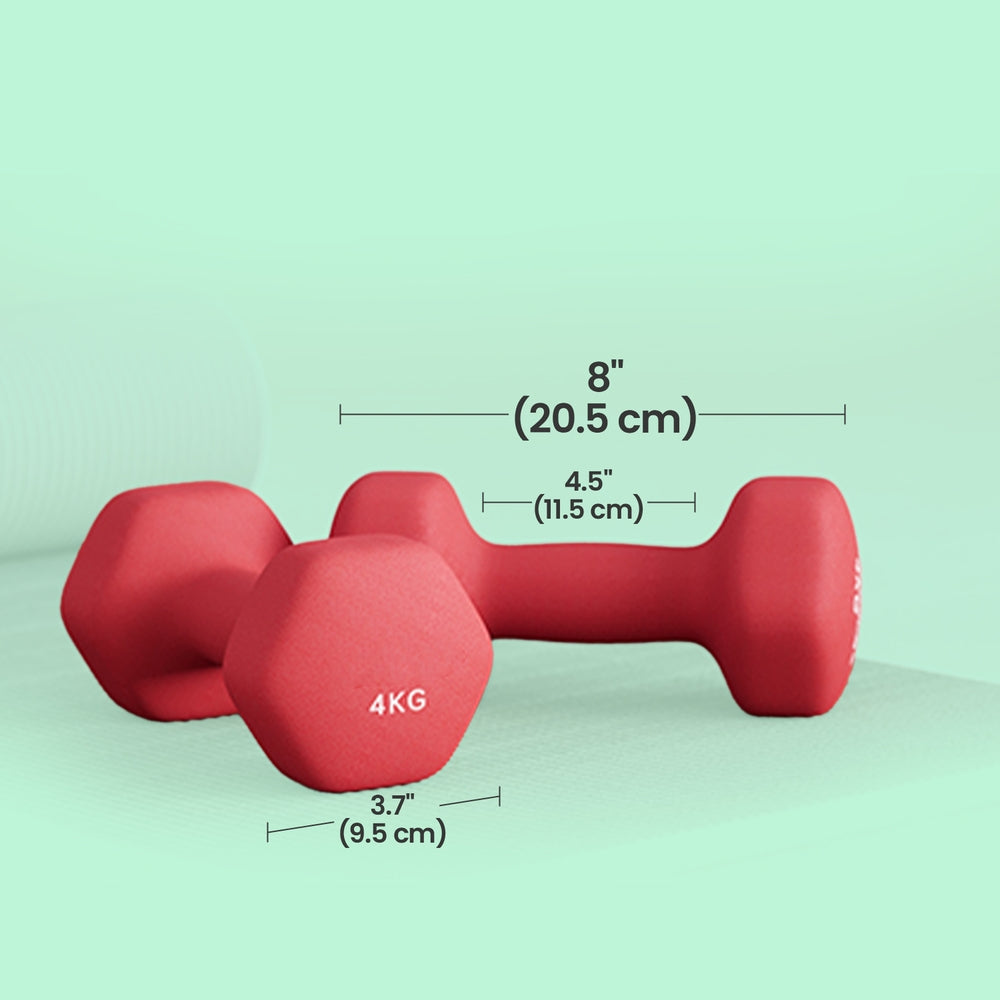 Set of 2 Dumbbells - Cast Iron and Neoprene Coating