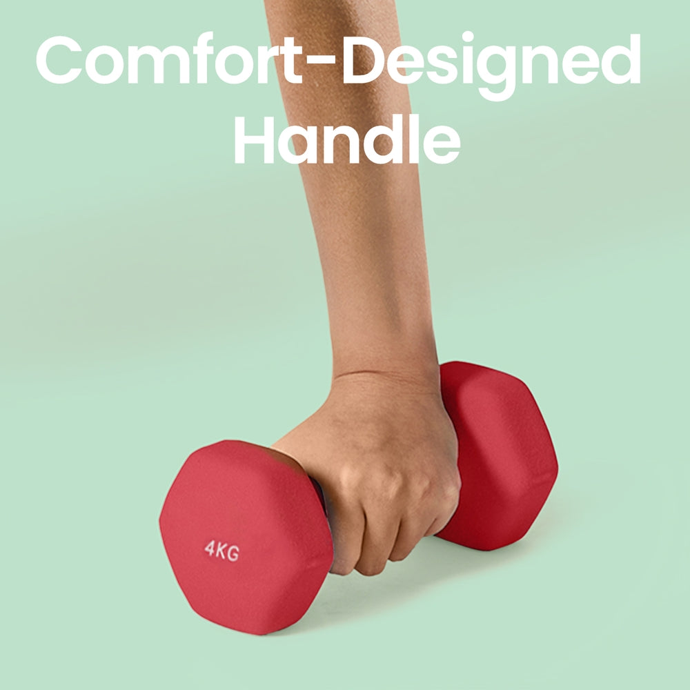 Set of 2 Dumbbells - Cast Iron and Neoprene Coating