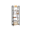 Wohnzimmerschrank - Buchregal - mit 6 Levels - Metallrahmen - Brown