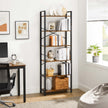Wohnzimmerschrank - Buchregal - mit 6 Levels - Metallrahmen - Brown