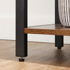 Wohnzimmerschrank - Buchregal - mit 6 Levels - Metallrahmen - Brown