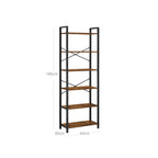 Bücherregal - 6 Level - 30 x 120 x 172,5 cm - Vintage Brown / Schwarz
