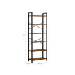 Wohnzimmerschrank - Buchregal - mit 6 Levels - Metallrahmen - Brown