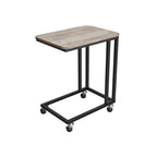 Seitenstisch-C-Form-On-Räder-Ebony Schwarz