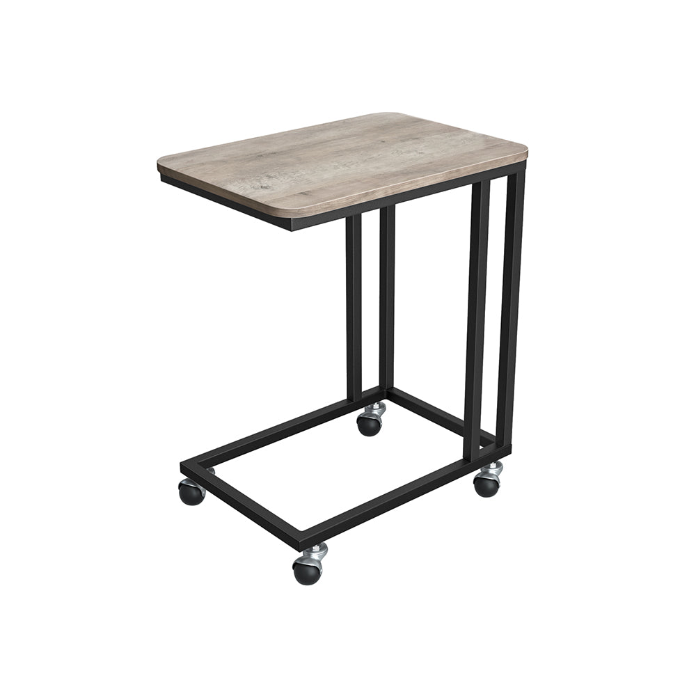 Seitenstisch-C-Form-On-Räder-Ebony Schwarz