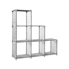 Bücherregal - Würfelschrank - Lagerschrank - 6 Fächer - Grau