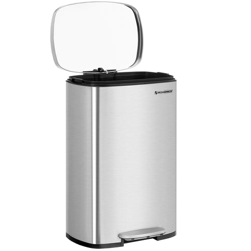 Müllbehälter - Pedalbehälter - 50 l - Edelstahl - Softclose - luftdicht - Kunststoff -Innenschaufel