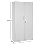 Archivschrank - Büroschrank - mit 2 Türen - Grau