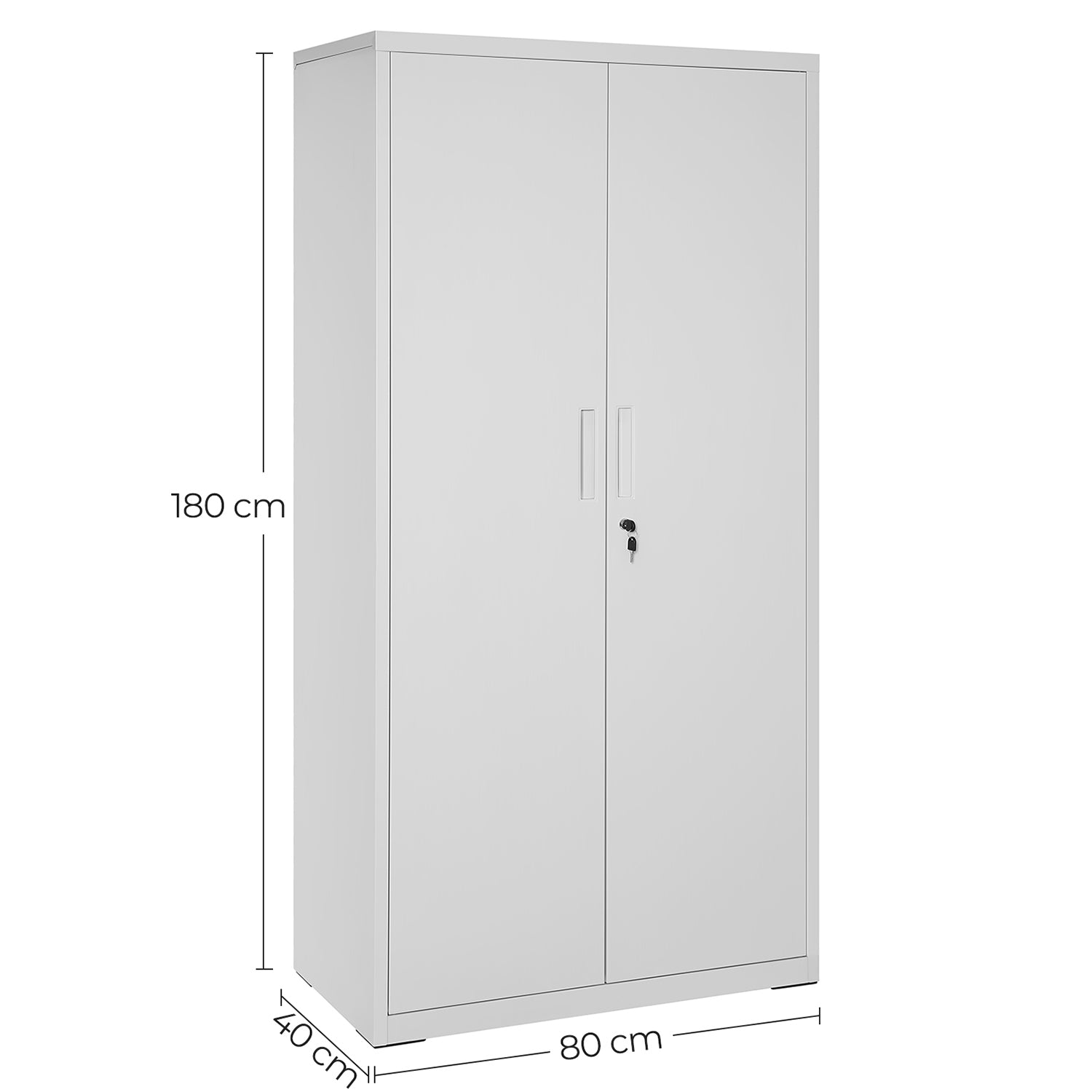 Archivschrank - Büroschrank - mit 2 Türen - Grau