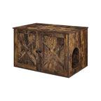 Katzenschalenmöbel - Katzenhaus mit Türen - Vintage Brown / Schwarz