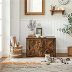 Katzenschalenmöbel - Katzenhaus mit Türen - Vintage Brown / Schwarz