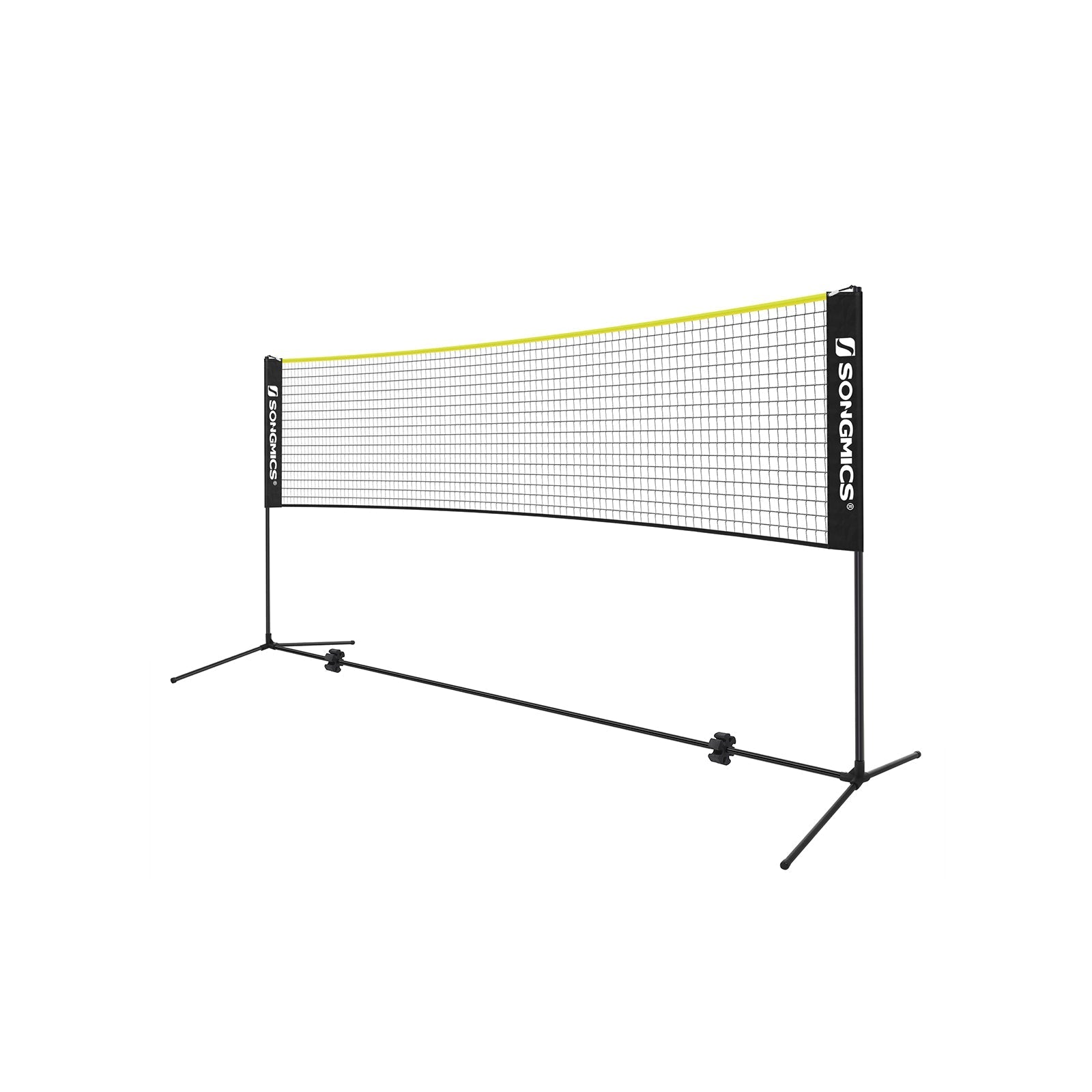 Badmintonnet - einstellbares Tennisnetz - einschließlich Standard- und Trägertasche - Gelb/Schwarz