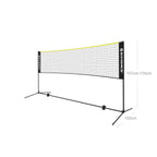 Badmintonnet - einstellbares Tennisnetz - einschließlich Standard- und Trägertasche - Gelb/Schwarz