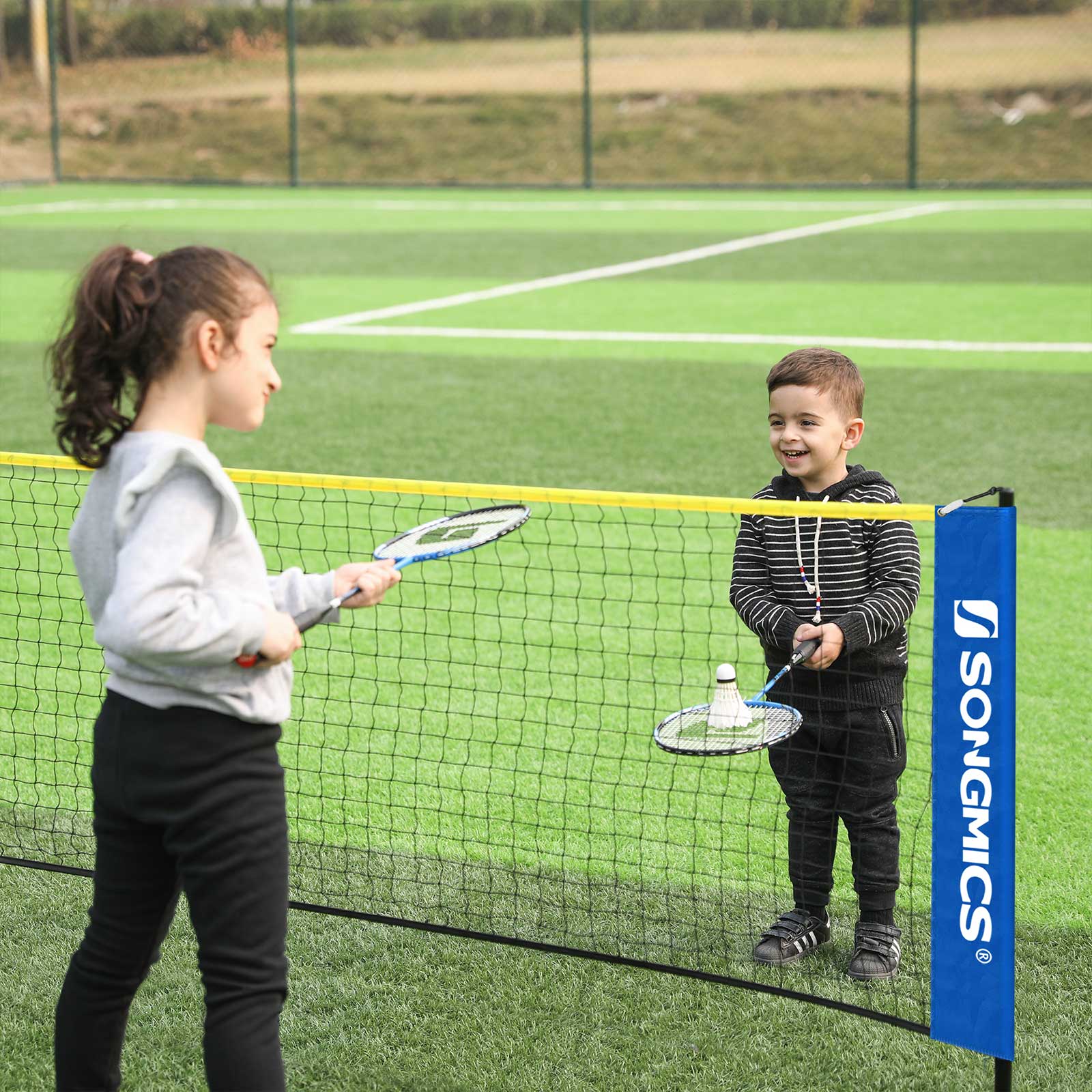 Badmintonnet - 5 m - Blau & Gelb