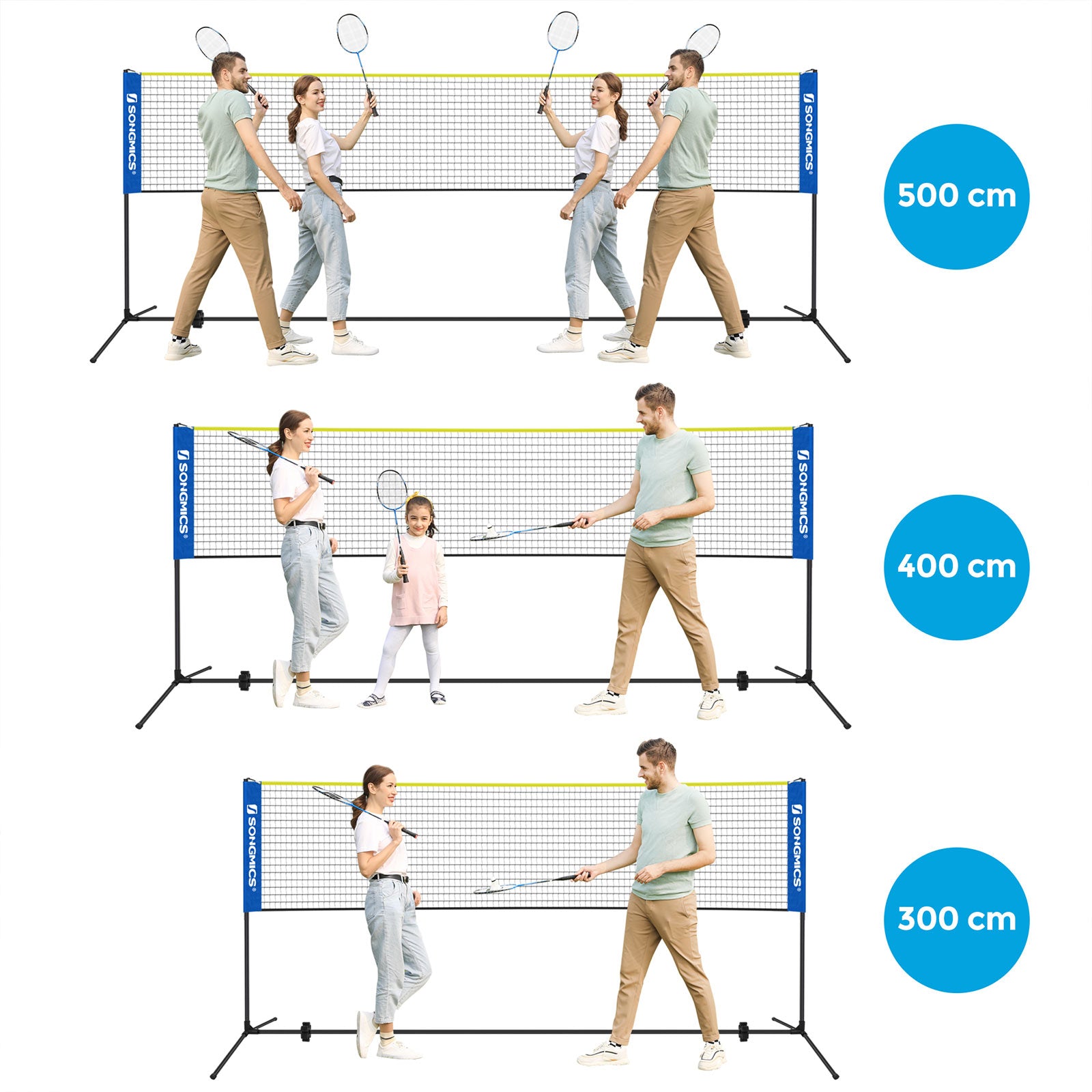 Badmintonnet - 5 m - Blau & Gelb