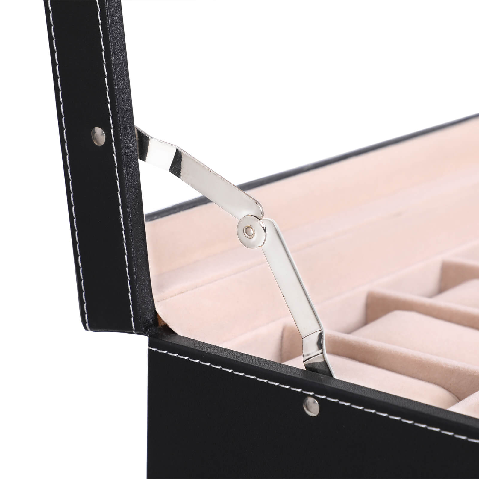 Watchbox - mit Schublade - 12 Uhren - Schmuckschachtel - Glasdeckel - Schwarz