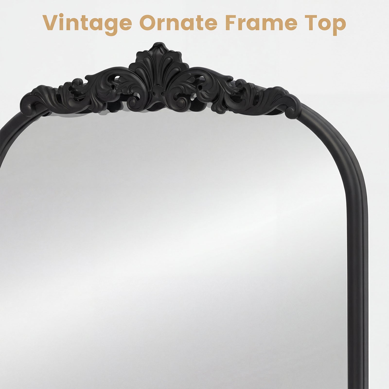 Väggspegel, – gyllene traditionell vintage barockspegel, antik bågspegel – 90 cm × 61 cm