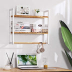 Badezimmerregal - Bambus -Seitenschrank mit 2 Regalen - Handtuchregal