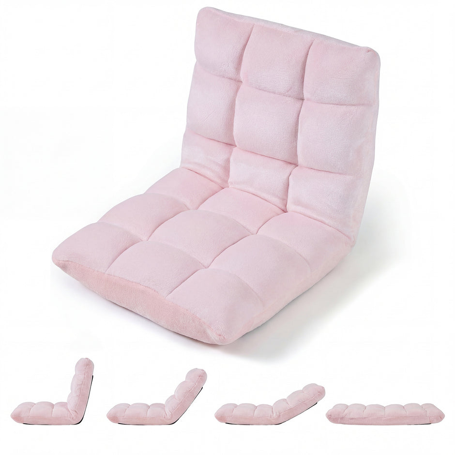 Vikbar – golvstol, med justerbar rygg och högdensitetsskum, – 66,5 x 53 x 53 cm