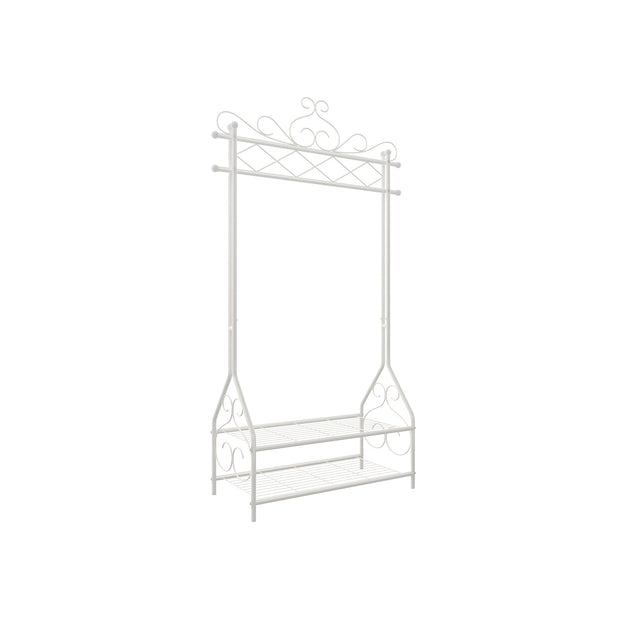 Bekleidungsregal - Vintage -Stil - mit Schuhregal - Weiß