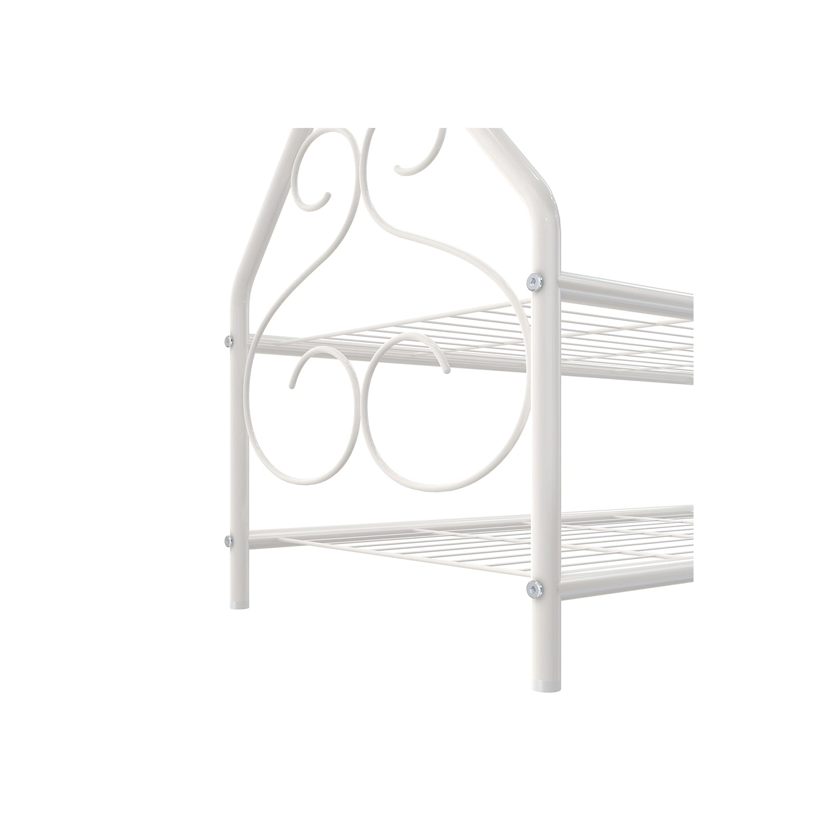 Bekleidungsregal - Vintage -Stil - mit Schuhregal - Weiß