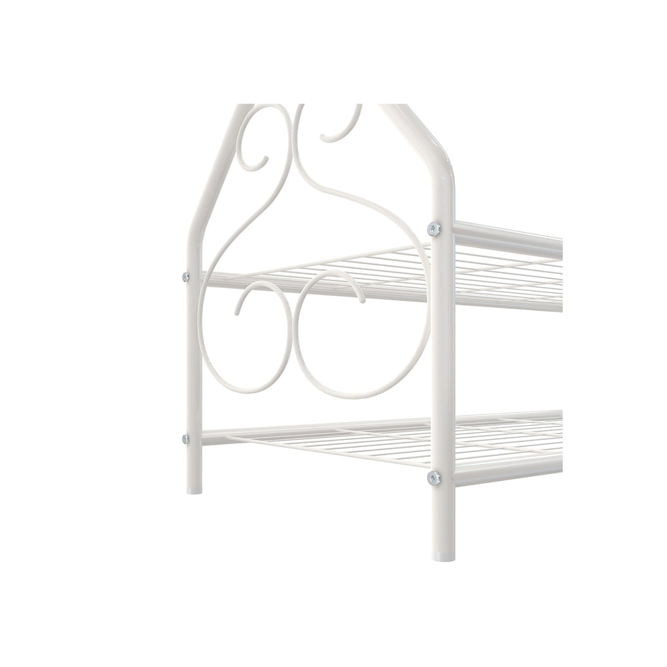 Bekleidungsregal - Vintage -Stil - mit Schuhregal - Weiß