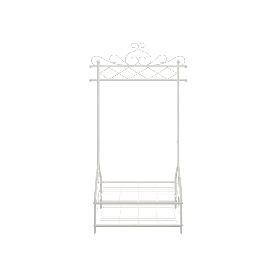 Bekleidungsregal - Vintage -Stil - mit Schuhregal - Weiß