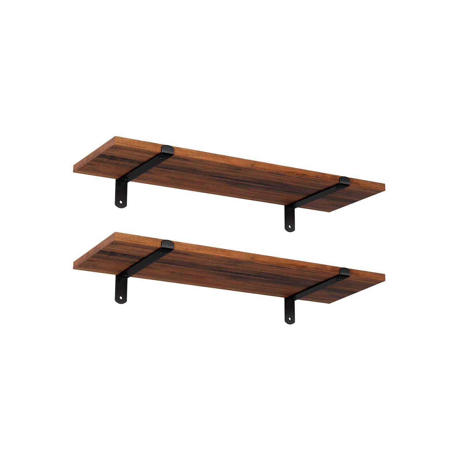 Wandregale - 2 - schwimmende Bretter - Industrielles Design - Brown/Schwarz