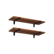 Wandregale - 2 - schwimmende Bretter - Industrielles Design - Brown/Schwarz