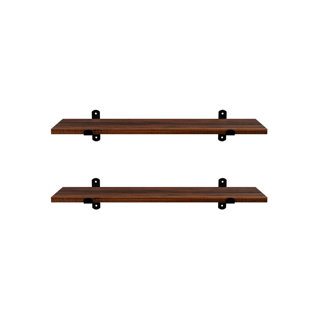Wandregale - 2 - schwimmende Bretter - Industrielles Design - Brown/Schwarz