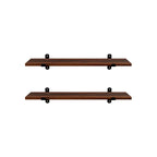 Wandregale - 2 - schwimmende Bretter - Industrielles Design - Brown/Schwarz