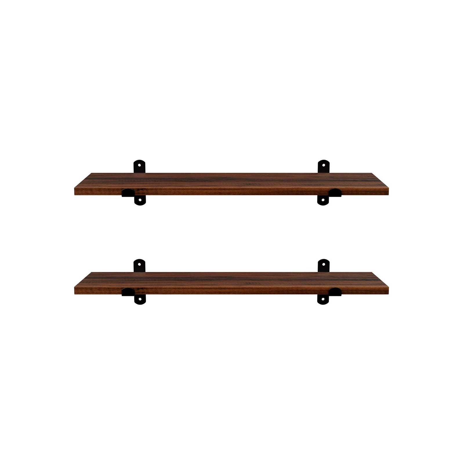 Wandregale - 2 - schwimmende Bretter - Industrielles Design - Brown/Schwarz