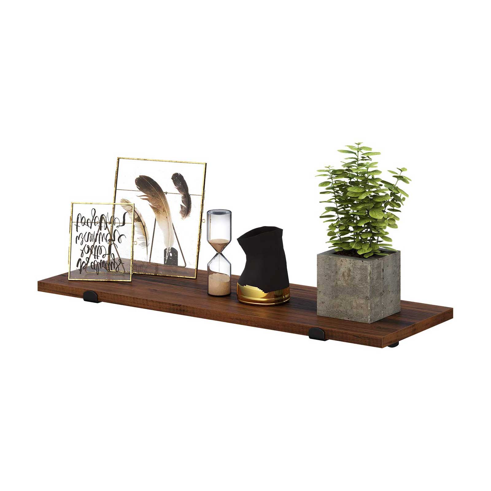 Wandregale - 2 - schwimmende Bretter - Industrielles Design - Brown/Schwarz