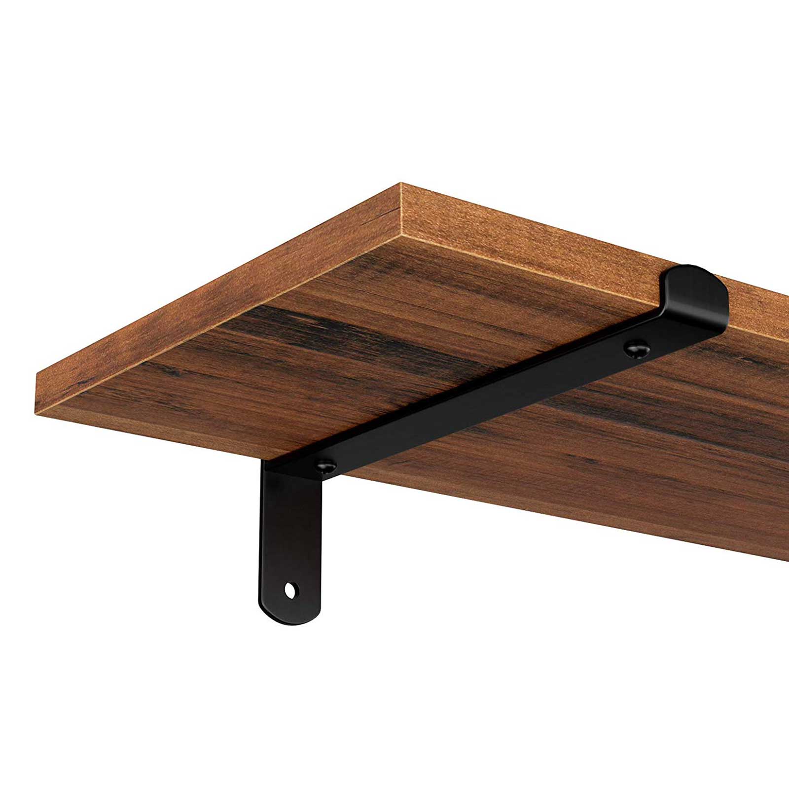 Wandregale - 2 - schwimmende Bretter - Industrielles Design - Brown/Schwarz