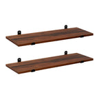 Wandregale - 2 - schwimmende Bretter - Industrielles Design - Brown/Schwarz