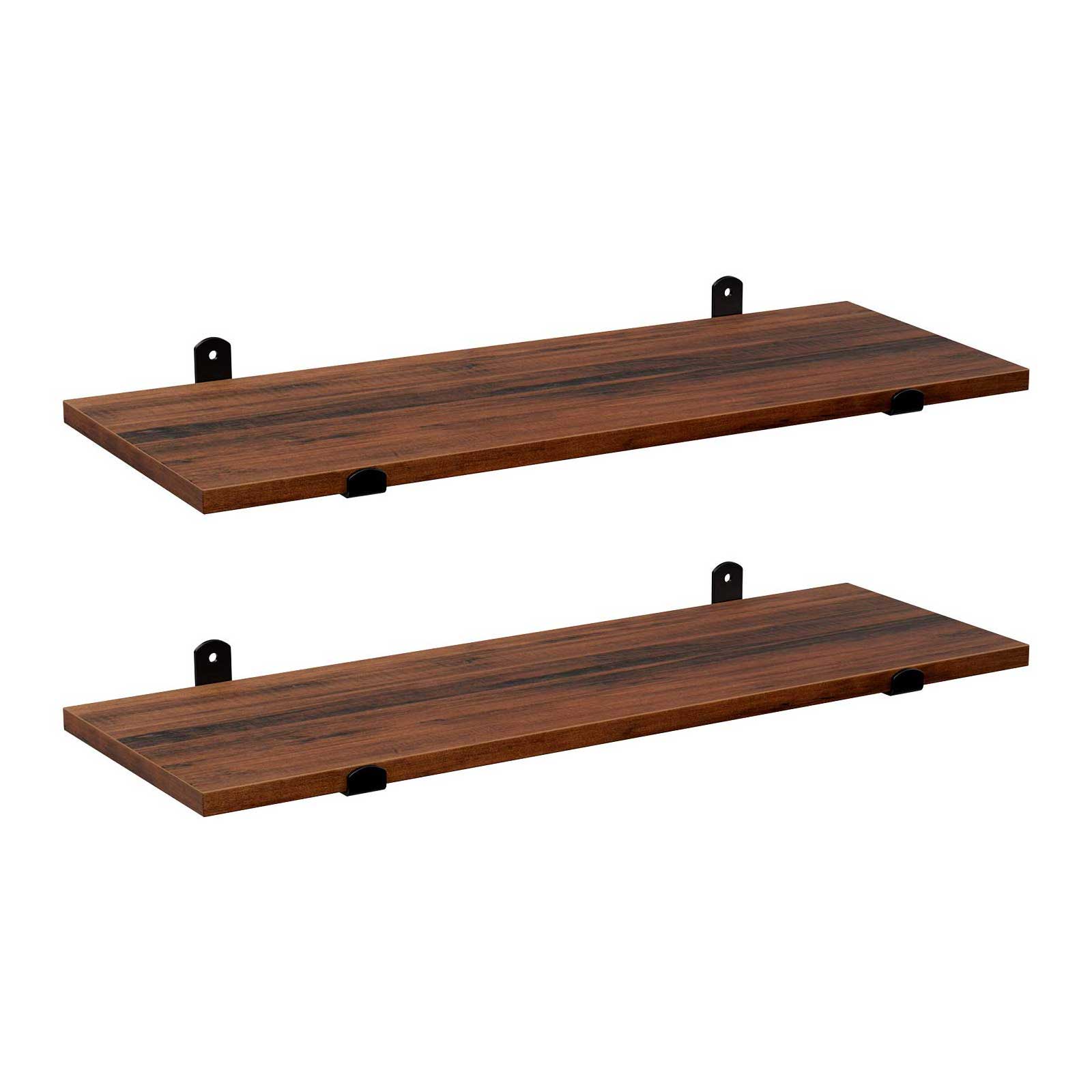 Wandregale - 2 - schwimmende Bretter - Industrielles Design - Brown/Schwarz