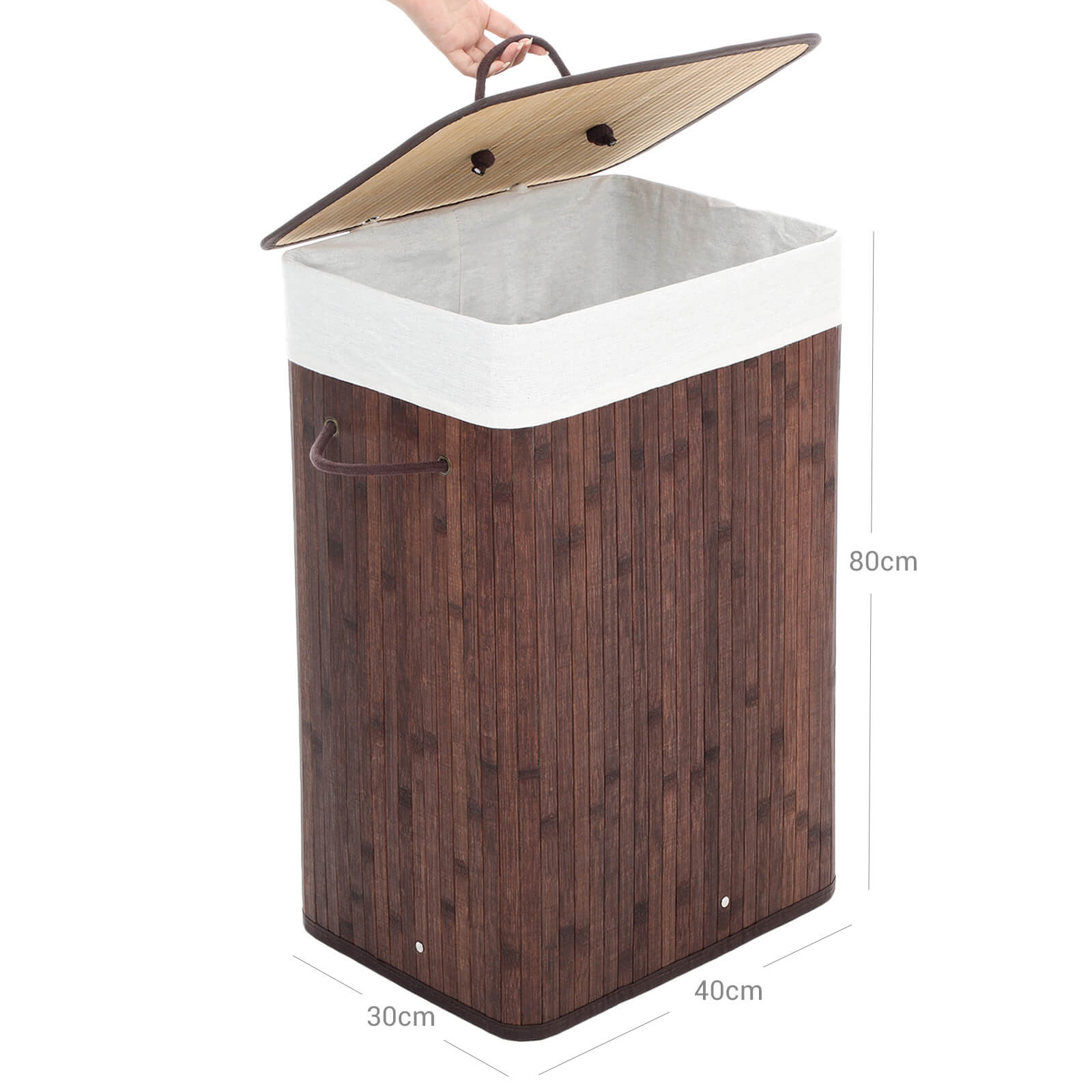 Wäschereikorb - Bambus - 72 l - Brown