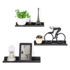 Wandregale - 3 - schwimmendes Metall - Industrielles Design - Schwarz