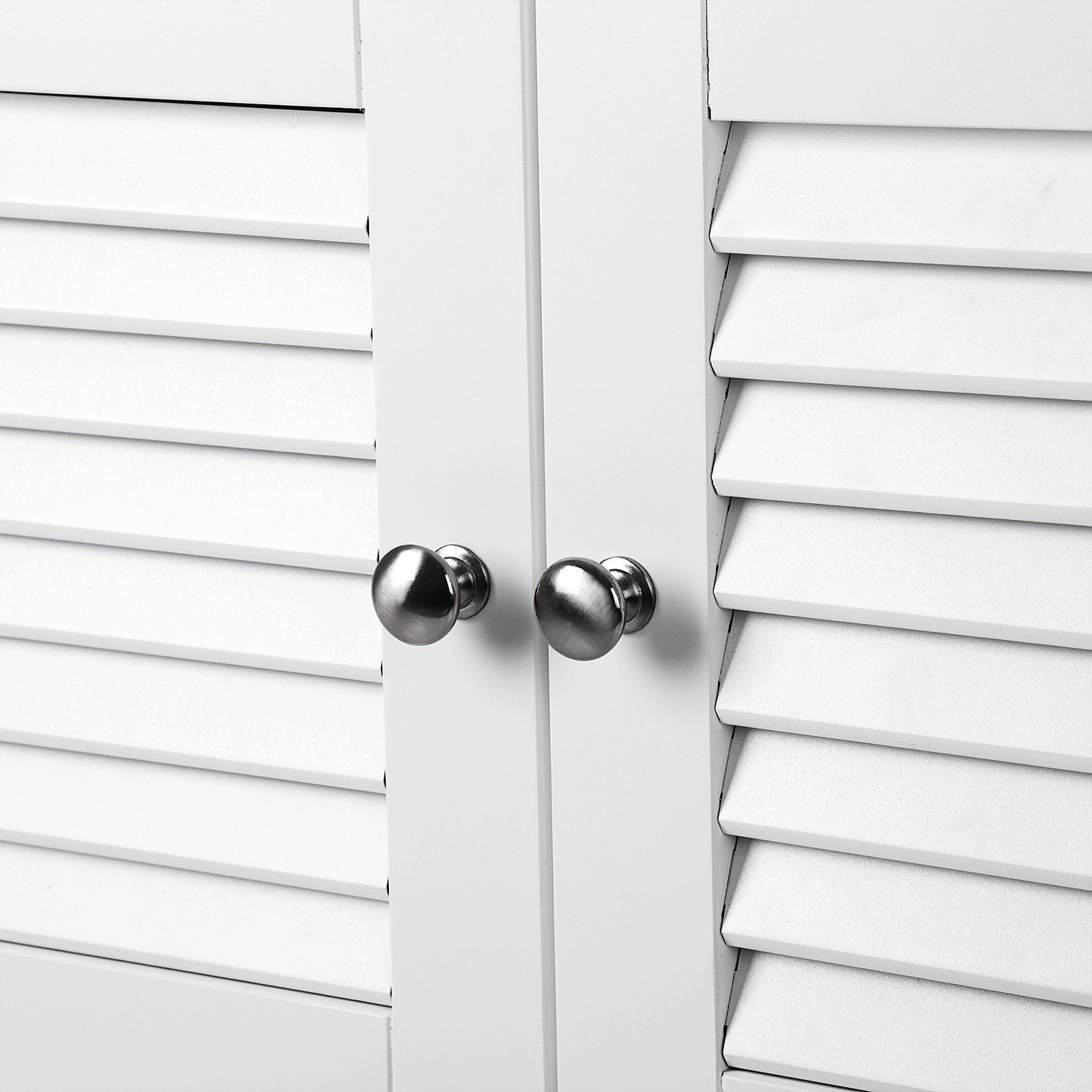 Waschbecken im Unterweg - mit Lattentüren - 2 Fächer - Weiß