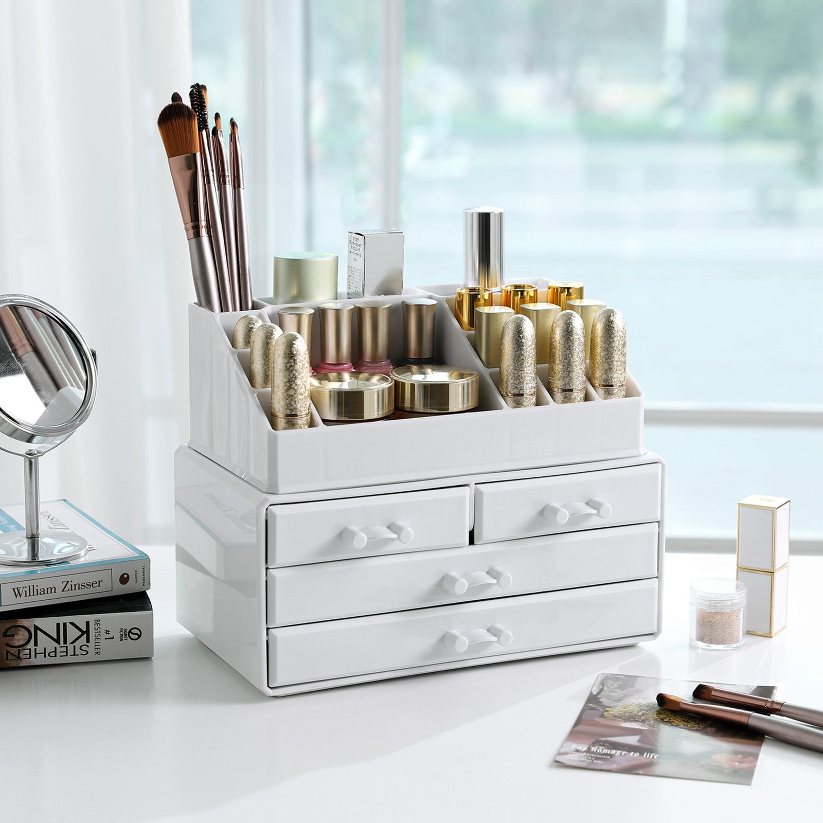 Make-up Organizer-Make-up-Zubehör-weiß